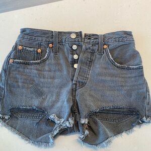 Grey LEVI denim 501 original fit women’s shorts